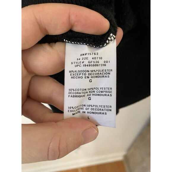 Champion Women's Black Powerblend Fleece Hoodie Script Logo Relaxed- Size Large - Picture 6 of 9